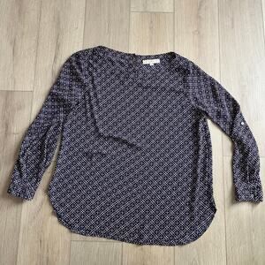 Women's Navy Patterned Top